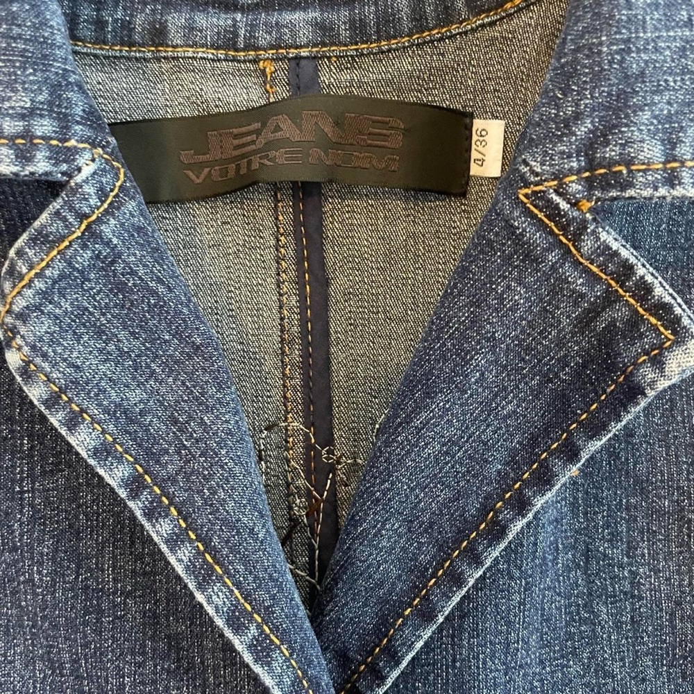Y2K Jean Jacket Embroidered Embellished by Votre Nam size 4 - Picture 6 of 6